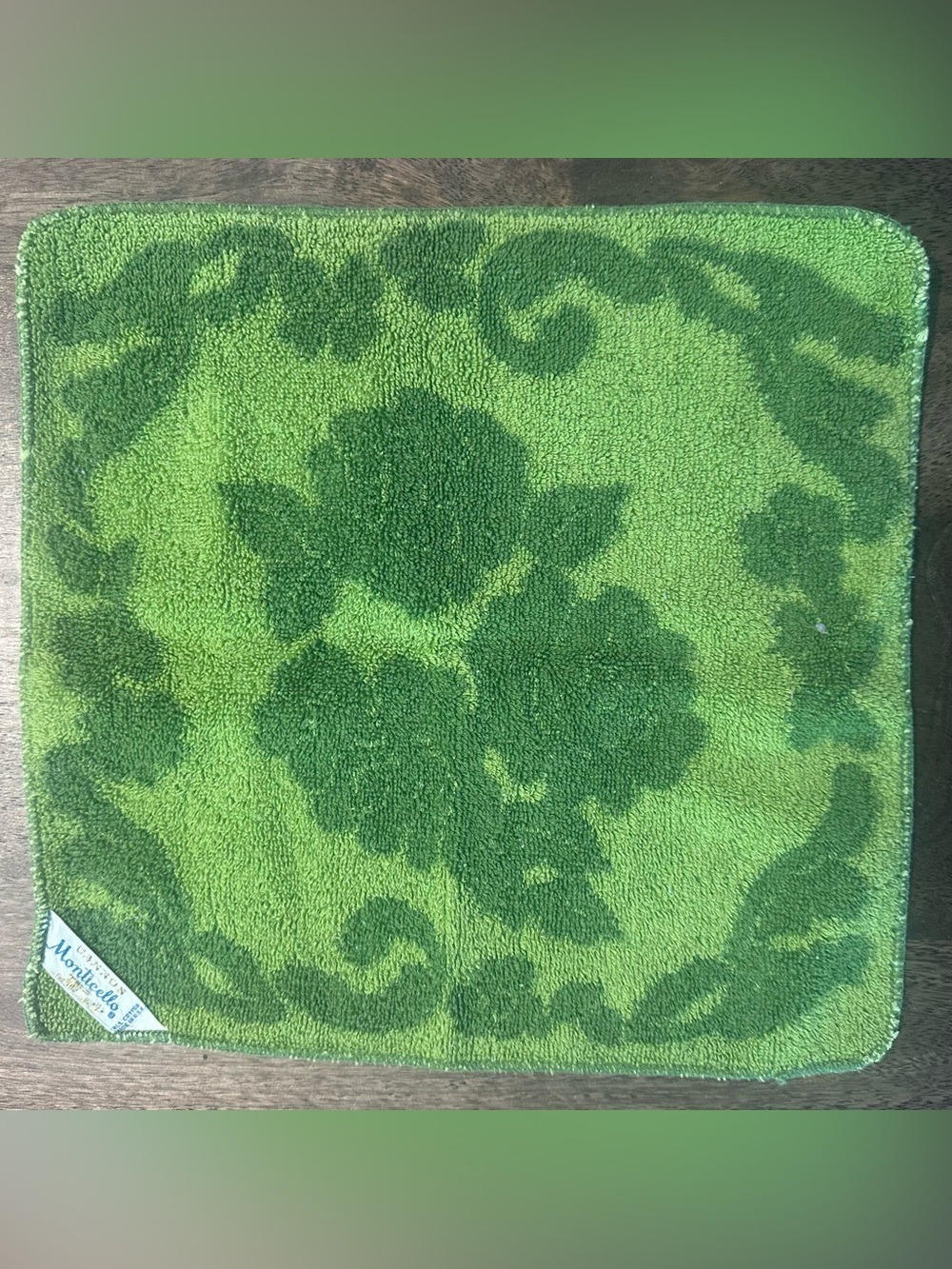 Vintage Avocado Green Cannon Monticello Washcloth 70’s MCM Retro - Picture 6 of 6